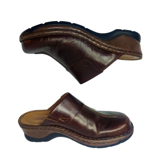 Josef Seibel Carole Mahogany Brown Leather Slip On Mule Clogs EU 36 Comfort - Picture 4 of 13